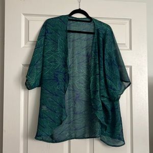 Summer tropical leaf swim coverup